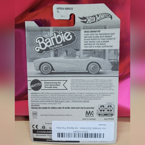 Hot Wheels 1:64 Pink Corvette car Barbie The Movie New - Picture 3 of 4